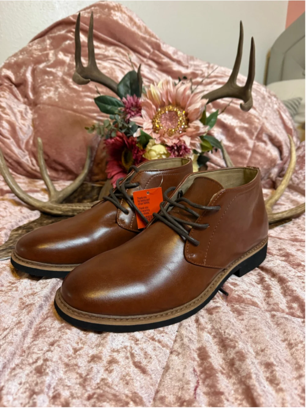 Deer Stags Ballard Boys Brown Chukka Dress shoes size 7 Big Kid NWT